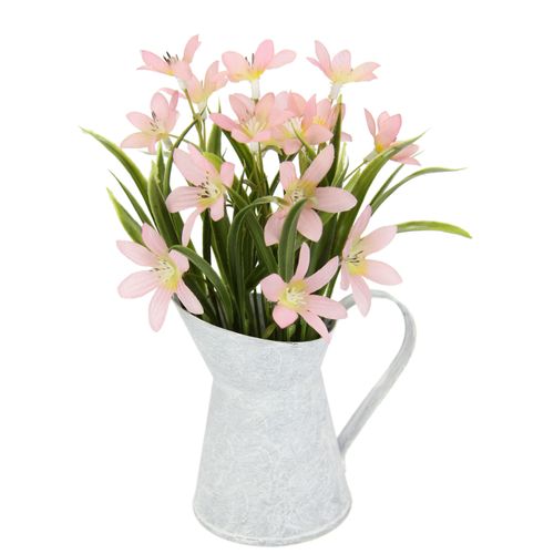 4019844780487 - Kunstblume IGEA Sternblume rosa (hellrosa) B13cm H22cm L9cm Obermaterial 50% Metall 40% Kunststoff 10% Polyester Kunstpflanzen In Kanne aus Metall