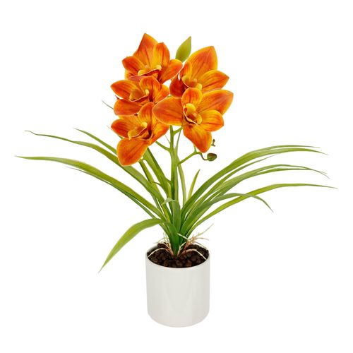 4019844803933 - Kunstorchidee IGEA Orchidee Phalaenopsis im Topf orange dunkel B35cm H40cm L22cm Polyester Kunstpflanzen Blume Kunstblume Seidenblumen Hochzeit Deko Blüte 4019844803933 - Kunstorchidee IGEA Orchidee Phalaenopsis im Topf orange dunkel B35cm H40cm L22cm Polyester Kunstpflanzen Blume Kunstblume Seidenblumen Hochzeit Deko Blüte