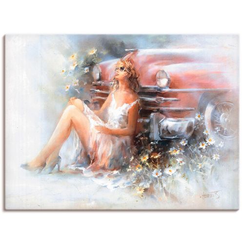 4057738466406 - Wandbild ARTLAND Entspannen Bilder Gr B H 80 cm x 60 cm Leinwandbild Frau Querformat 1 St beige (naturfarben) Bild Poster Bilder als Leinwandbild Wandaufkleber oder in versch Größen
