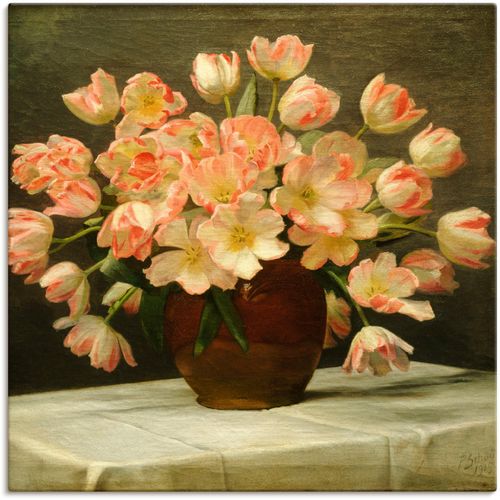 4055327229784 - Wandbild ARTLAND Tulpen in einer Vase 1915 Bilder Gr B H 40 cm x 40 cm Leinwandbild Blumen 1 St beige (naturfarben) Bild Leinwandbild Kunstdrucke Bilder als Alubild Leinwandbild Wandaufkleber oder Poster in versch Größen