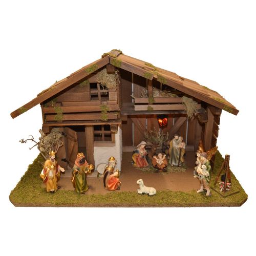 4251020760276 - Krippe ALFRED KOLBE Krippenstall mit Trafo braun B595cm H35cm T30cm Holzwerkstoff Weihnachtskrippen mit Busch Laterne Lagerfeuer 11 cm Figuren 11tlg 4251020760276 - Krippe ALFRED KOLBE Krippenstall mit Trafo braun B595cm H35cm T30cm Holzwerkstoff Weihnachtskrippen mit Busch Laterne Lagerfeuer 11 cm Figuren 11tlg