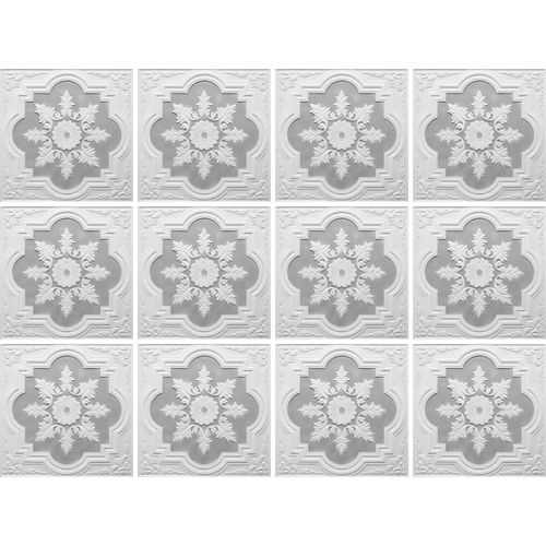 4049009355496 - Fliesenaufkleber QUEENCE Mosaik Muster grau B15cm H15cm T01cm Fliesenaufkleber Stickerfliesen selbstklebend Sticker 12er Set