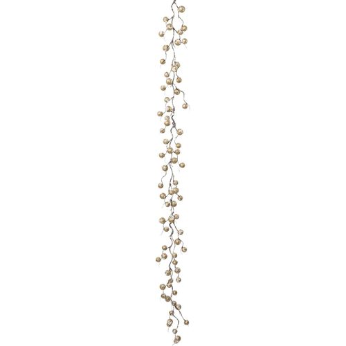4064118886792 - Winterliche Kunstpflanze CREATIV DECO Weihnachtsdeko Weihnachtsgirlande Kunstpflanzen Gr L 168 cm goldfarben (champagner) Weihnachtsgirlande Adventskränze Girlanden Girlande in beschneiter Optik Länge 168 cm chamgagnerfarben