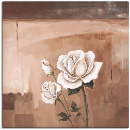 4055327290609 - Wandbild ARTLAND Rosen II Bilder Gr B H 70 cm x 70 cm Leinwandbild Blumenbilder quadratisch 1 St braun Kunstdrucke als Alubild Leinwandbild Wandaufkleber oder Poster in versch Größen