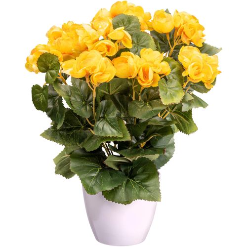 4064118138471 - Kunstblume CREATIV GREEN Begonienbusch gelb H35cm Obermaterial 85% Polyester 15% Polyethylen Kunstpflanzen