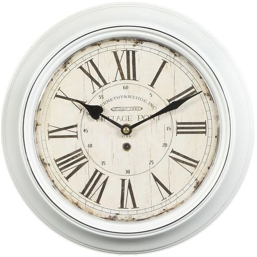 4050223846967 - Wanduhr Wanduhr aus metall 30cm weiss Wanduhren Gr B H T 30 cm x 30 cm x 4 cm weiß Wanduhren