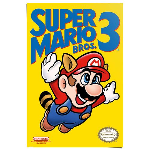 8714597638127 - Poster REINDERS Super Mario Bros 3 - NES cover gelb (farbe bild(er) gelb) B61cm H915cm T01cm Papier Bilder
