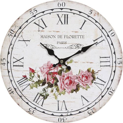 4050223847018 - Wanduhr Wanduhr - Rose 28cm bunt B28cm H28cm T35cm Wanduhren 4050223847018 - Wanduhr Wanduhr - Rose 28cm bunt B28cm H28cm T35cm Wanduhren