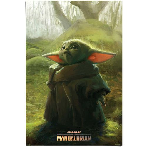 8714597623048 - Poster REINDERS Baby Yoda Grogu grün (farbe bild(er) grün) B61cm H915cm T01cm Papier Bilder