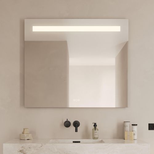 5705387004959 - Badspiegel LOEVSCHALL Lökken Quadratisch Badzimmerspiegel mit LED Beleuchtung Lichtspiegel silber (silberfarben) Spiegel B H T 100cm x 85cm x 35cm Spiegelglas Touchpanel für Lichtsteuerung Verstellbarer Spiegel Dänisches Design B100cm H85cm T35cm 5705387004959 - Badspiegel LOEVSCHALL Lökken Quadratisch Badzimmerspiegel mit LED Beleuchtung Lichtspiegel silber (silberfarben) Spiegel B H T 100cm x 85cm x 35cm Spiegelglas Touchpanel für Lichtsteuerung Verstellbarer Spiegel Dänisches Design B100cm H85cm T35cm