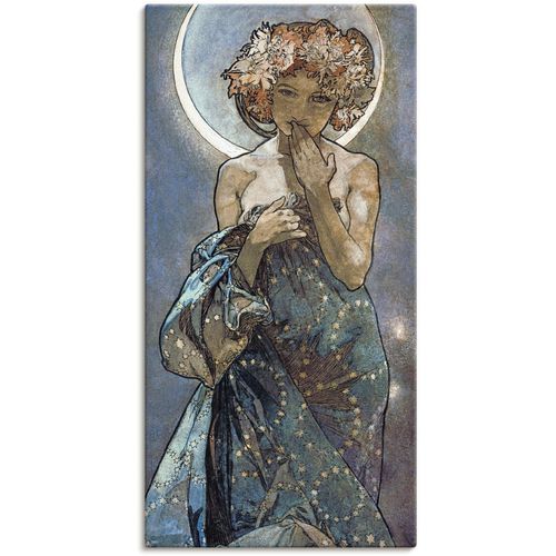 4062144337257 - Wandbild ARTLAND Sterne Der Mond 1902 Bilder Gr B H 50 cm x 100 cm Leinwandbild Frau 1 St blau Bild Poster Bilder als Alubild Leinwandbild Wandaufkleber oder in versch Größen