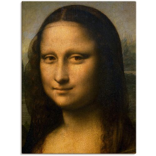4055327657341 - Wandbild ARTLAND Mona Lisa Detail Kopf 1503-1506 Bilder Gr B H 60 cm x 80 cm Leinwandbild Frau 1 St braun Bild Poster Bilder als Leinwandbild Wandaufkleber oder in versch Größen