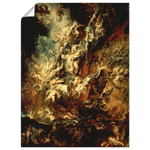 4055327944045 - Wandbild ARTLAND Höllensturz der Verdammten Bilder Gr B H 60 cm x 80 cm Poster Dark Fantasy Hochformat 1 St beige (naturfarben) Bild Poster Bilder als Leinwandbild Wandaufkleber oder in versch Größen