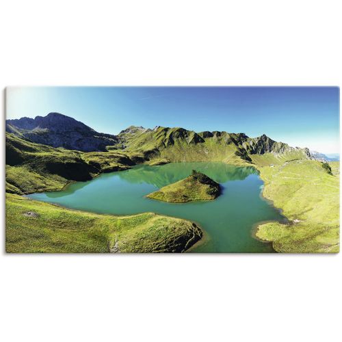 4062144679760 - Wandbild ARTLAND Schrecksee Bayerischen Hochalpen Bilder Gr B H 100 cm x 50 cm Leinwandbild Berge & Alpenbilder Querformat 1 St grün Kunstdrucke als Alubild Leinwandbild Wandaufkleber oder Poster in versch Größen