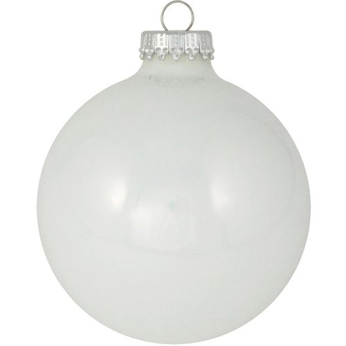 0024762781069 - Weihnachtsbaumkugel KREBS GLAS LAUSCHA CBK78106 Weihnachtsdeko Christbaumschmuck Christbaumkugeln Glas weiß Ø8cm Glas Weihnachtsbaumkugeln Weihnachtsbaumkugeln