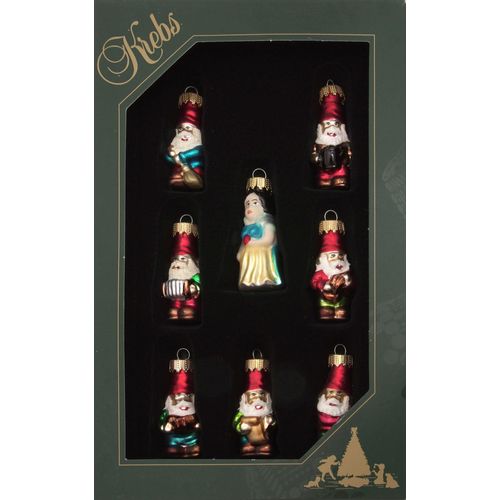 0024762243192 - Christbaumschmuck KREBS GLAS LAUSCHA Set Schneewittchen und die 7 Zwerge bunt (mehrfarbig) B4cm H23cm T14cm Glas Weihnachtsbaumschmuck Christbaumschmuck aus Glas mundgeblasen handgefertigt mini Figuren