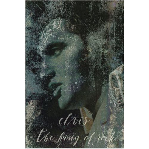 4058661427229 - Wandbild ARTLAND Elvis the King Bilder Gr B H 20 cm x 30 cm Alu-Dibond-Druck Musiker 1 St grün Bild Kunstdruck Kunstdrucke Bilder als Alubild Leinwandbild Wandaufkleber oder Poster in versch Größen
