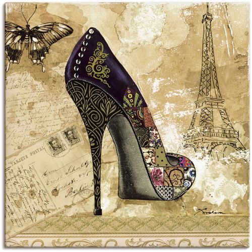 4055327146449 - Wandbild ARTLAND Veränderliche Zeiten IV - Stiletto Bilder Gr B H 70 cm x 70 cm Leinwandbild Modebilder quadratisch 1 St beige (naturfarben) Kunstdrucke als Alubild Leinwandbild Wandaufkleber oder Poster in versch Größen