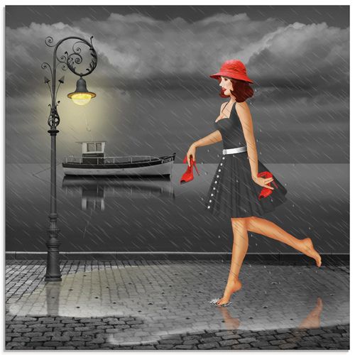 4057738071105 - Glasbild ARTLAND Tanzen im Regen Bilder Gr B H 50 cm x 50 cm Glasbild Frau quadratisch 1 St schwarz Bild Glasbild Glasbilder Bilder in verschiedenen Größen 4057738071105 - Glasbild ARTLAND Tanzen im Regen Bilder Gr B H 50 cm x 50 cm Glasbild Frau quadratisch 1 St schwarz Bild Glasbild Glasbilder Bilder in verschiedenen Größen