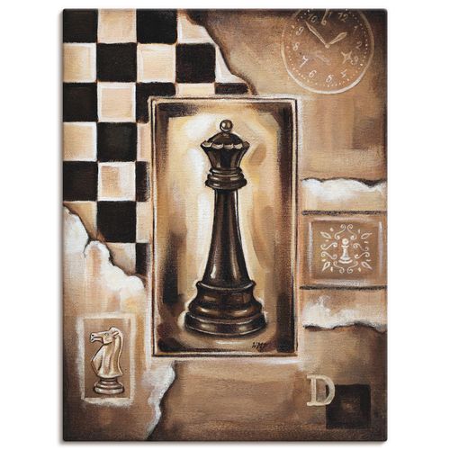 4057738451709 - Wandbild ARTLAND Schach Königin Bilder Gr B H 60 cm x 80 cm Leinwandbild Schach Hochformat 1 St braun Bild Poster Bilder als Leinwandbild Wandaufkleber oder in versch Größen