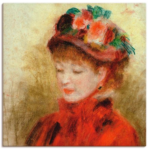 4055327904926 - Wandbild ARTLAND Junge Frau mit Blumenhut Bilder Gr B H 70 cm x 70 cm Leinwandbild Frau quadratisch 1 St rot Bild Poster Bilder als Leinwandbild Wandaufkleber oder in versch Größen 4055327904926 - Wandbild ARTLAND Junge Frau mit Blumenhut Bilder Gr B H 70 cm x 70 cm Leinwandbild Frau quadratisch 1 St rot Bild Poster Bilder als Leinwandbild Wandaufkleber oder in versch Größen