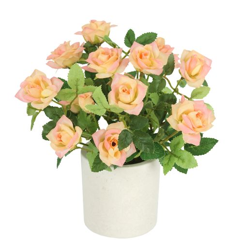 4019844814014 - Kunstblume IGEA Wildrosen Busch im Topf orange (peach) B18cm H21cm L18cm Polyester Kunstpflanzen Rosen Kunstrosen Kunstpflanze Blumen Künstliche Hochzeitsdeko 4019844814014 - Kunstblume IGEA Wildrosen Busch im Topf orange (peach) B18cm H21cm L18cm Polyester Kunstpflanzen Rosen Kunstrosen Kunstpflanze Blumen Künstliche Hochzeitsdeko