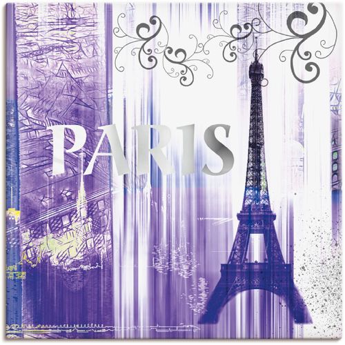 4055327389716 - Wandbild ARTLAND Paris Skyline Collage II Bilder Gr B H 70 cm x 70 cm Leinwandbild Gebäude 1 St lila Bild Kunstdruck Kunstdrucke Bilder als Leinwandbild Wandaufkleber oder Poster in versch Größen