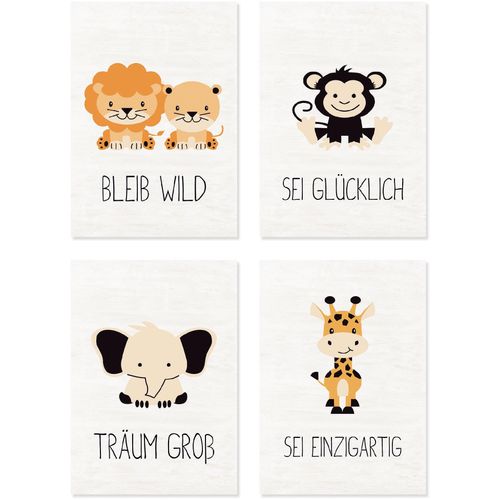 4062144845011 - Poster LÜTTENHÜTT Tiere Bilder Gr B H T 21 cm x 297 cm x 01 cm Poster Tiere Hochformat 4 St braun Poster 4er Set in zwei Größen 4062144845011 - Poster LÜTTENHÜTT Tiere Bilder Gr B H T 21 cm x 297 cm x 01 cm Poster Tiere Hochformat 4 St braun Poster 4er Set in zwei Größen