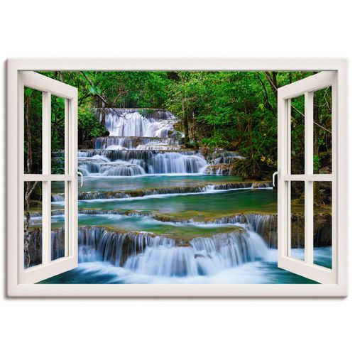 4055327351348 - Wandbild ARTLAND Fensterblick Wasserfall in Kanchanaburi Bilder Gr B H 100 cm x 70 cm Leinwandbild Fensterblick Querformat 1 St weiß Bild Poster Bilder als Leinwandbild Wandaufkleber oder in versch Größen 4055327351348 - Wandbild ARTLAND Fensterblick Wasserfall in Kanchanaburi Bilder Gr B H 100 cm x 70 cm Leinwandbild Fensterblick Querformat 1 St weiß Bild Poster Bilder als Leinwandbild Wandaufkleber oder in versch Größen