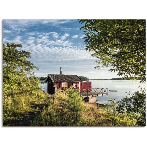 4055327037297 - Wandbild ARTLAND Schärengarten schwedischen Küste I Bilder Gr B H 80 cm x 60 cm Leinwandbild Gewässer 1 St grün Kunstdrucke Bilder als Leinwandbild Wandaufkleber oder Poster in versch Größen