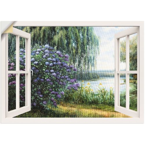 4062144548837 - Wandbild ARTLAND Hortensien am See Bilder Gr B H 70 cm x 50 cm Wandaufkleber - Vinyl Fensterblick Querformat 1 St grün Kunstdrucke als Leinwandbild Wandaufkleber oder Poster in versch Größen 4062144548837 - Wandbild ARTLAND Hortensien am See Bilder Gr B H 70 cm x 50 cm Wandaufkleber - Vinyl Fensterblick Querformat 1 St grün Kunstdrucke als Leinwandbild Wandaufkleber oder Poster in versch Größen
