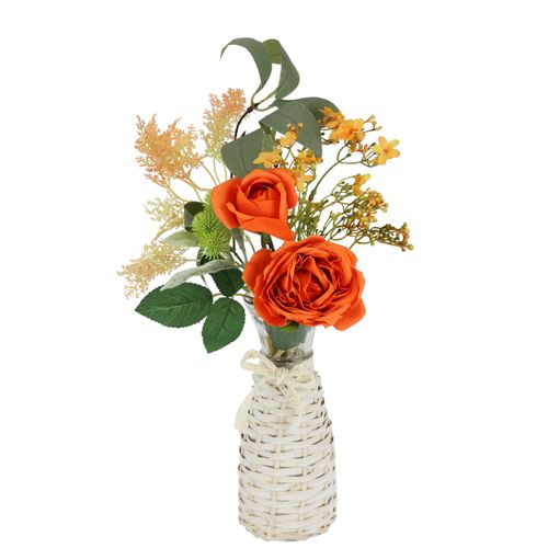 4019844823535 - Kunstblume IGEA Arrangement Rosen in Vase orange B22cm H40cm L18cm Polyester Kunstpflanzen Künstliches Bouquet Strauß Seidenblumen Blume Blumenschmuck Dekoblumen 4019844823535 - Kunstblume IGEA Arrangement Rosen in Vase orange B22cm H40cm L18cm Polyester Kunstpflanzen Künstliches Bouquet Strauß Seidenblumen Blume Blumenschmuck Dekoblumen