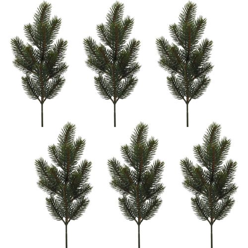 4064118113294 - Winterliche Kunstpflanze CREATIV GREEN Weihnachtsdeko grün H50cm Kunststoff Kunstpflanzen Zweig 6 Stück im Set