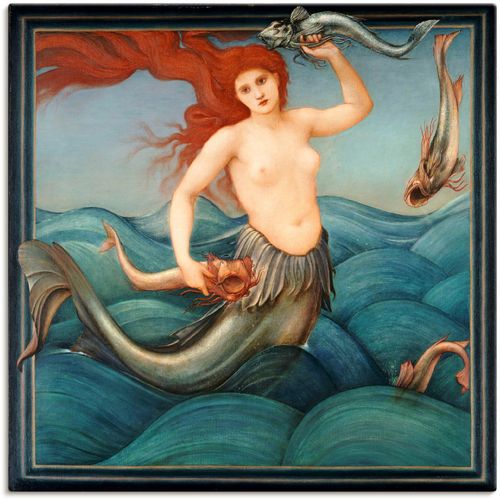 4055327096126 - Wandbild ARTLAND Eine Meeresnymphe 1881 Bilder Gr B H 70 cm x 70 cm Leinwandbild klassische Fantasie 1 St blau Bild Poster Bilder als Alubild Leinwandbild Wandaufkleber oder in versch Größen
