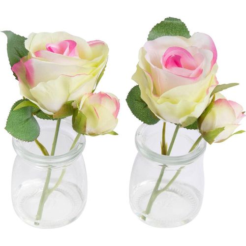 8714344325881 - Kunstblume BOTANIC-HAUS Rose im Glas Kunstpflanzen Gr Ø H 9 cm x 14 cm 2 St beige (creme) Kunst-Blumen 8714344325881 - Kunstblume BOTANIC-HAUS Rose im Glas Kunstpflanzen Gr Ø H 9 cm x 14 cm 2 St beige (creme) Kunst-Blumen