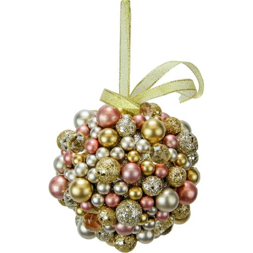 4019844706982 - Dekokugel IGEA Perlenkugel Dekofiguren Gr B H 11 cm x 11 cm rosa (rosa goldfarben) Weitere Weihnachtsdeko Hängekugel Dekokugel