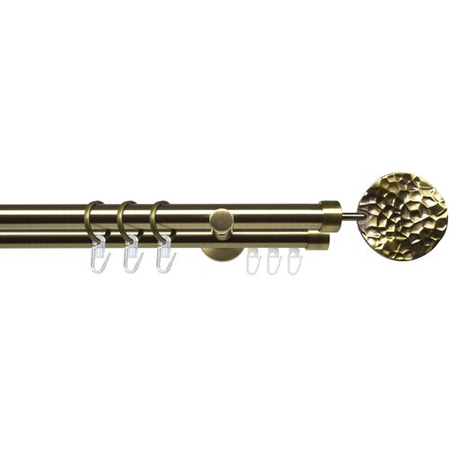 4016318377365 - Gardinenstange Stilgarnitur 20 mm Blues Jimi Gardinenstangen Gr L 120 cm Ø 2 mm 1 St 2 läufig grau (messingfarben) Gardinenstange Gardinenstangen Wandmontage Komplett