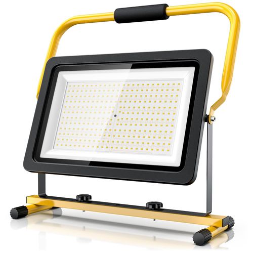 4062861072387 - 200W LED Baustrahler - Arbeitsscheinwerfer - Bauscheinwerfer - Standgestell und Tragegriff - 16000 Lumen - 4 m Stromkabel - Metallgehäuse