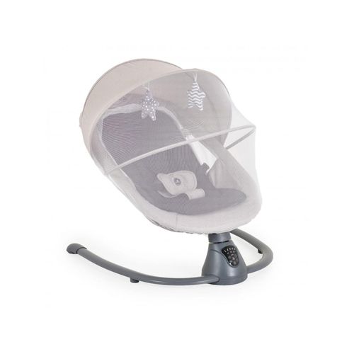 3800146249816 - Babywippe elektrisch Zara Schaukelfunktion Musik Timer Moskitonetz hellgrau