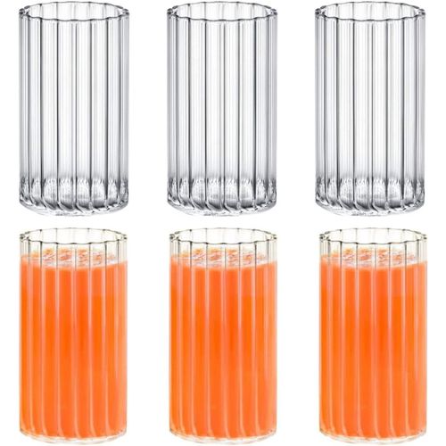 8682455438335 - Wilmax Trinkgläser aus geriffeltem Glas – 6er Set 250 ml Elegantes Design