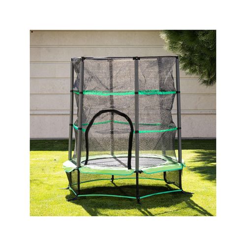 3800931064778 - Kindertrampolin Up und Down 140cm Sicherheitsnetz Gummibänder bis 27kg grün