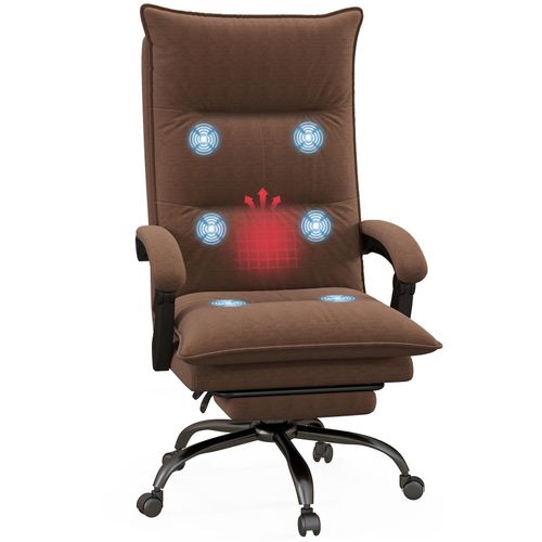 4255633572325 - - Massage-Bürostuhl Schreibtischstuhl 114-1215 cm Höhenverstellbarer Drehstuhl mit Heizfunktion Computerstuhl mit Fußstütze