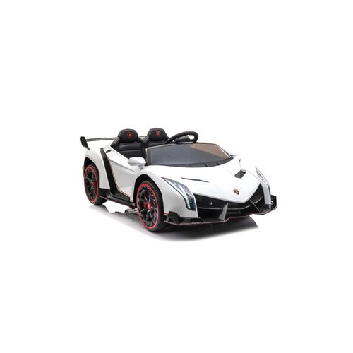 4260259872896 - ES-Toys Kinder Elektroauto Lamborghini Veneno Zweisitzer EVA-Reifen Radio weiss