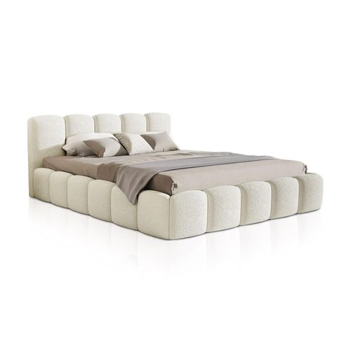 4262437185231 - Polsterbett Catania - Bubble Design & gepolstert inkl Lattenrost - 180 x 200 cm - Creme