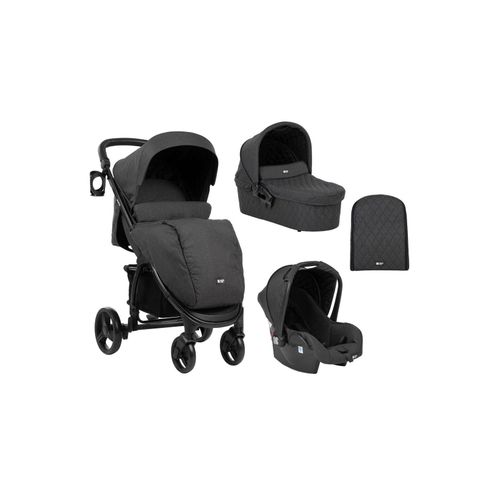 3801001011319 - Kikkaboo Kombikinderwagen Madrid 3 in 1 Babyschale Babywanne faltbar Tasche schwarz 3801001011319 - Kikkaboo Kombikinderwagen Madrid 3 in 1 Babyschale Babywanne faltbar Tasche schwarz