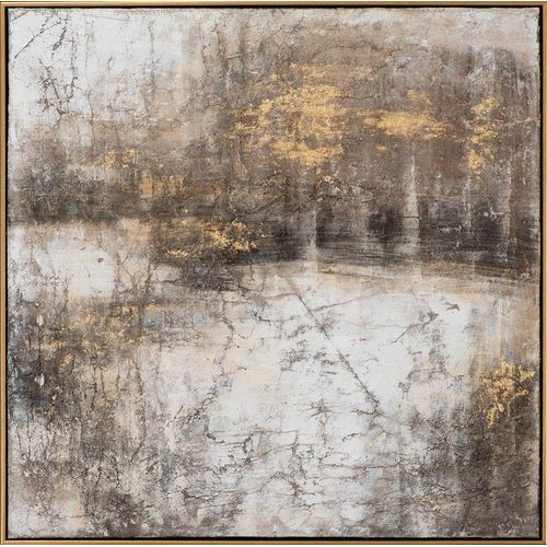 4050743055153 - Gemälde KOMPOSITION MIT GOLD (LBH 72x72x5 cm) LBH 72x72x5 cm bunt Bild Kunstdruck Wandbild