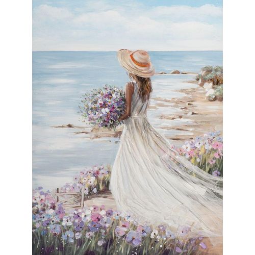 4050743060201 - Gemälde FRAU AM STRAND I (LBH 90x120x4 cm) LBH 90x120x4 cm bunt Bild Kunstdruck Wandbild