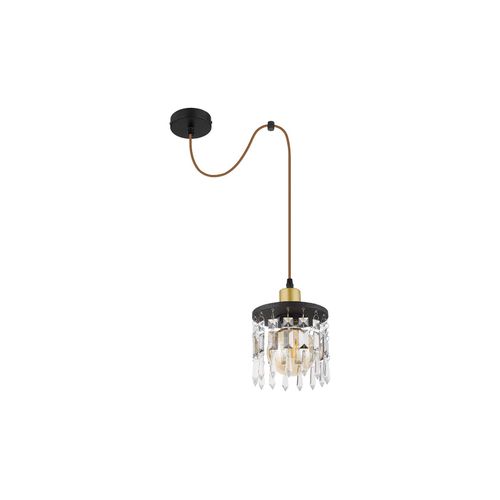 9007371442065 - - Pendelleuchte comma mit Glaskristallen Schwarz Gold Ø15cm 9007371442065 - - Pendelleuchte comma mit Glaskristallen Schwarz Gold Ø15cm