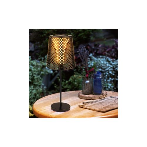 9007371544615 - LED Solarleuchte Loch Design schwarz H 50 cm 9007371544615 - LED Solarleuchte Loch Design schwarz H 50 cm
