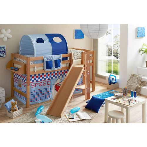 4250393898500 - TiCAA Hochbett mit Rutsche Podestbett Tino Buche Natur Motiv teilbar mit Farbauswahl 4250393898500 - TiCAA Hochbett mit Rutsche Podestbett Tino Buche Natur Motiv teilbar mit Farbauswahl